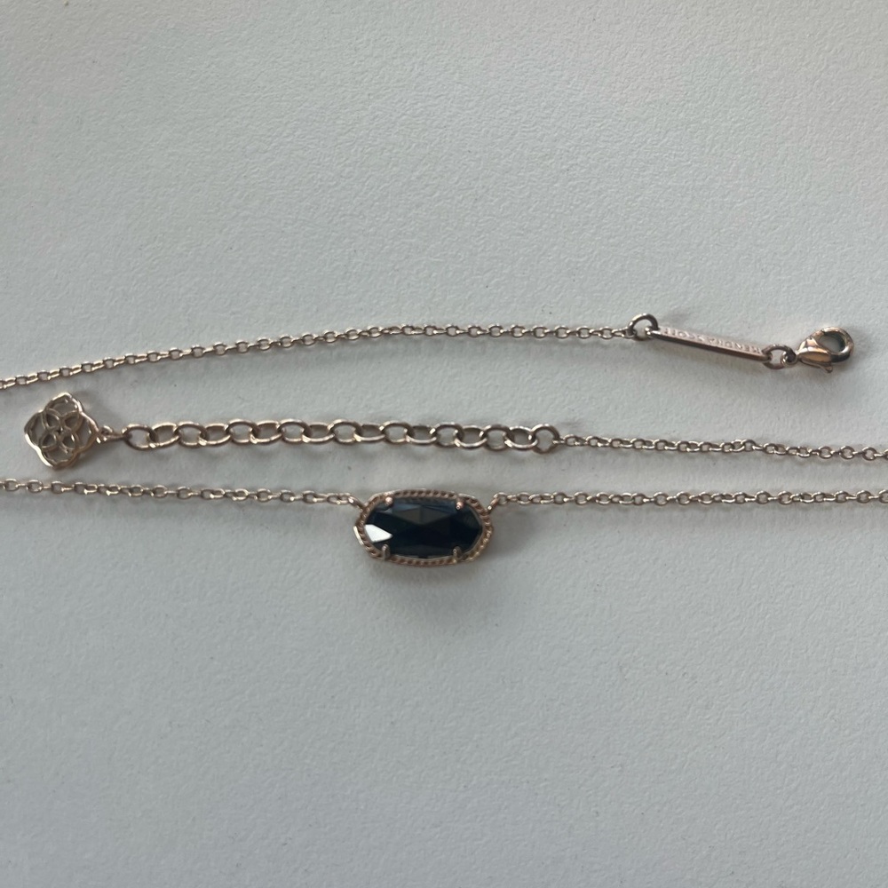 Kendra Scott Elisa rose gold and onyx necklace